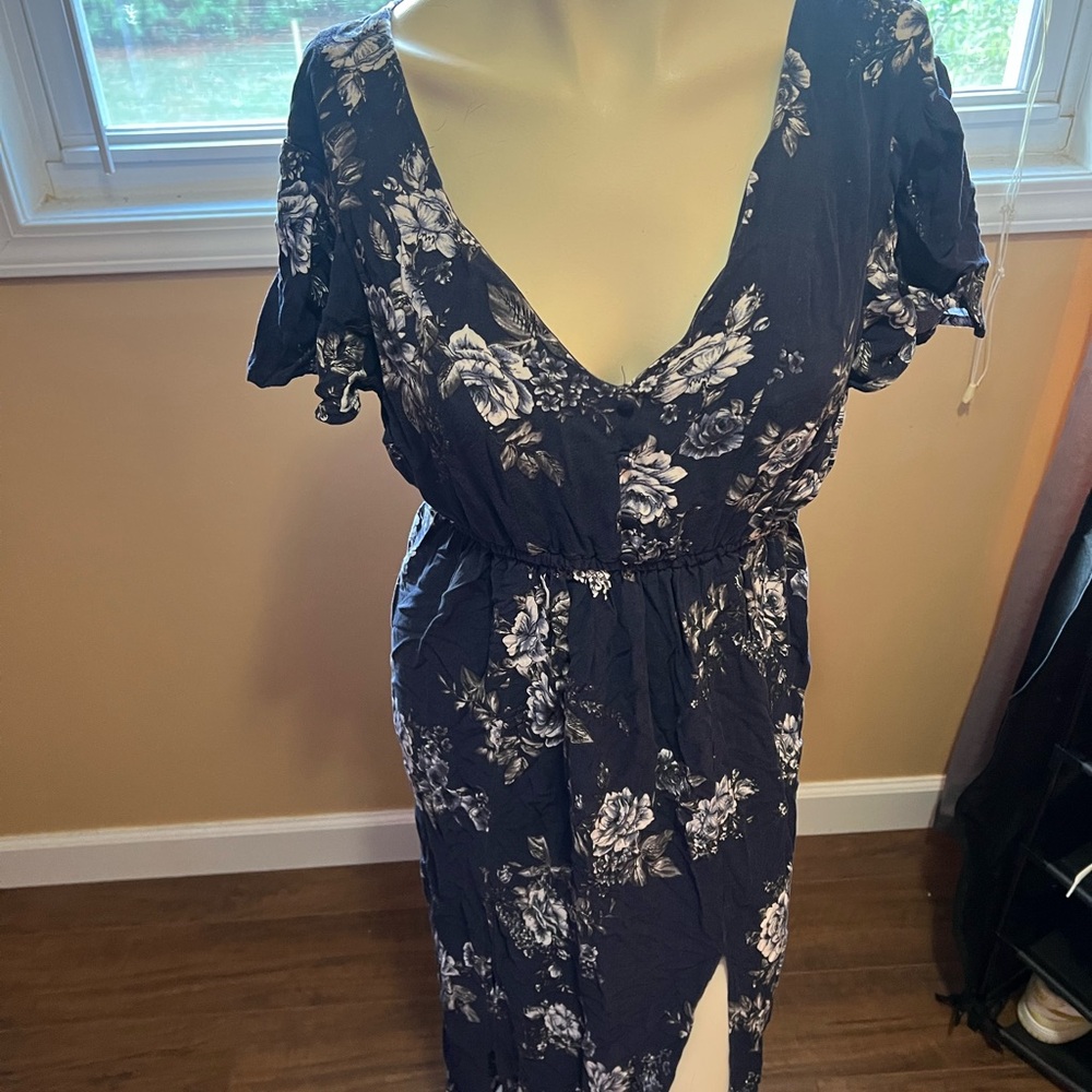 Blue and White Floral Dress
